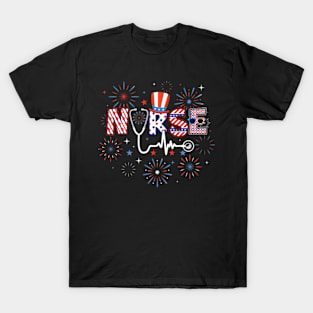 4th Of July Nursing For Women Stethoscope Nurse Graduation T-Shirt